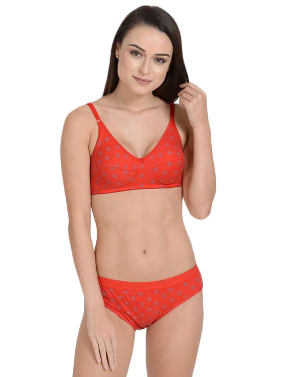 floral patch printed bra and panty set