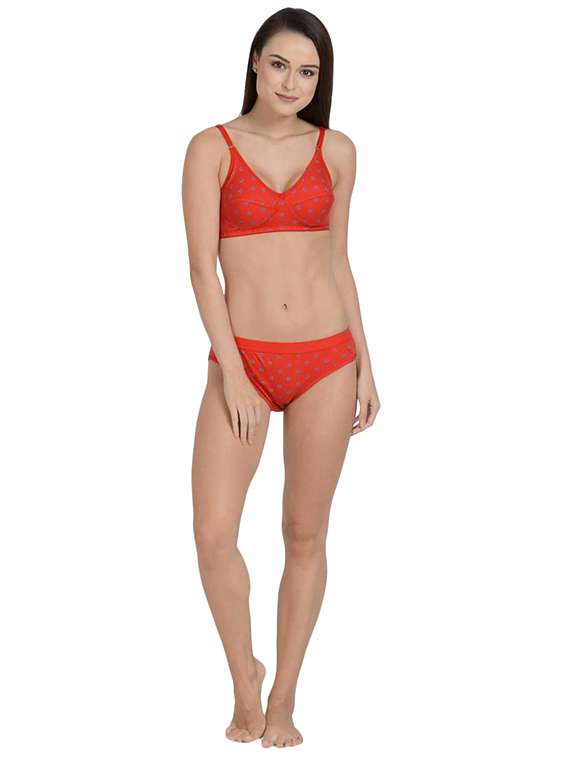 floral patch printed bra and panty set - 17086310 -  Standard Image - 3