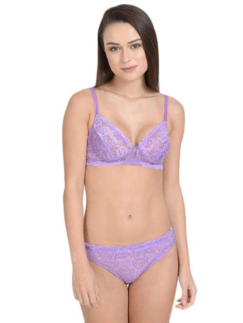 bow patch laced bra & panty set  - 17086318 -  Standard Image - 0
