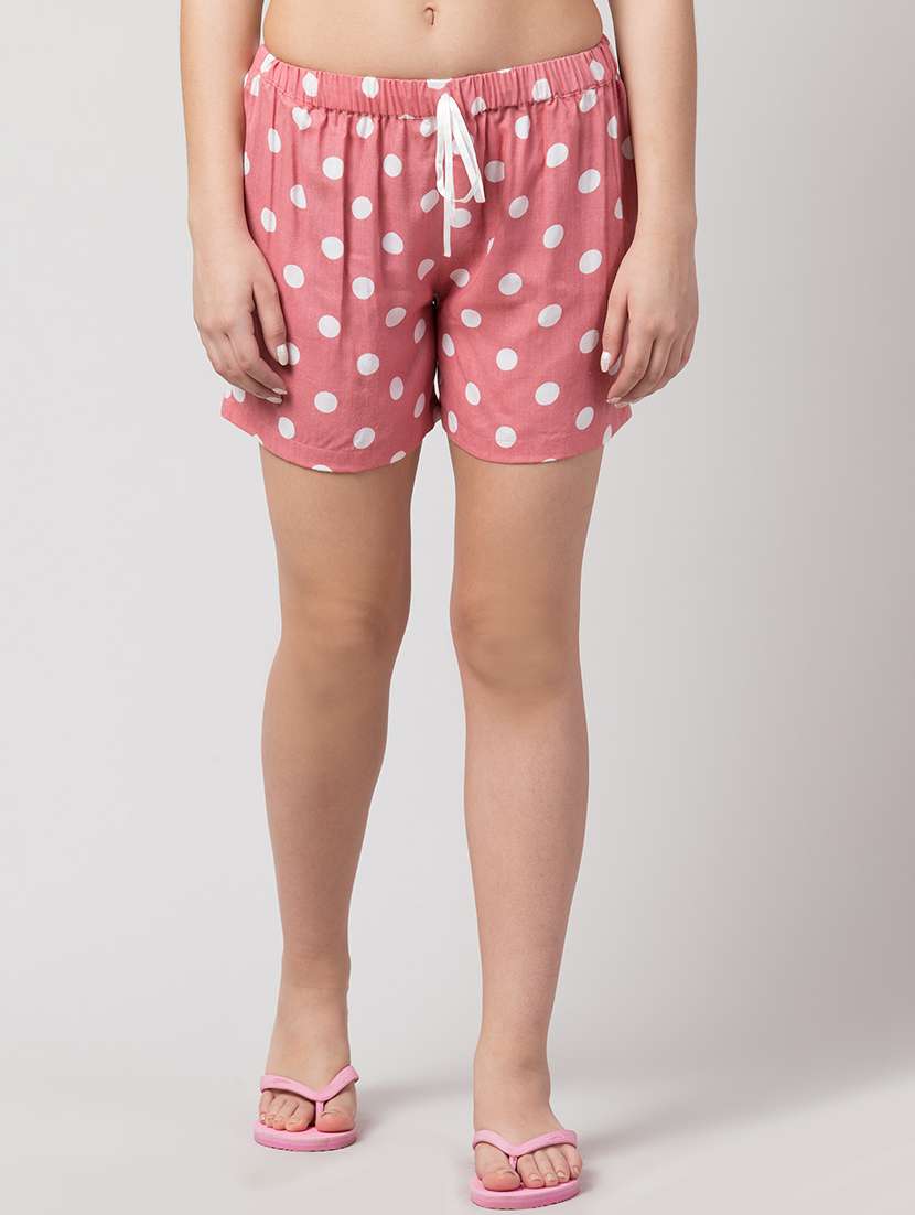 Mid Rise Polka Dot Shorts 