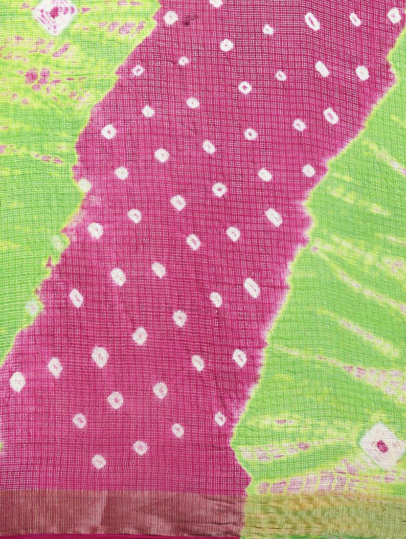 women's tie & dye pink colored saree with blouse - 17087822 - Standard Image - 3