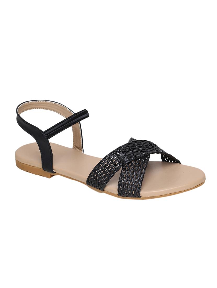 black solid back strap sandal - 17087964 - Zoom Image - 0