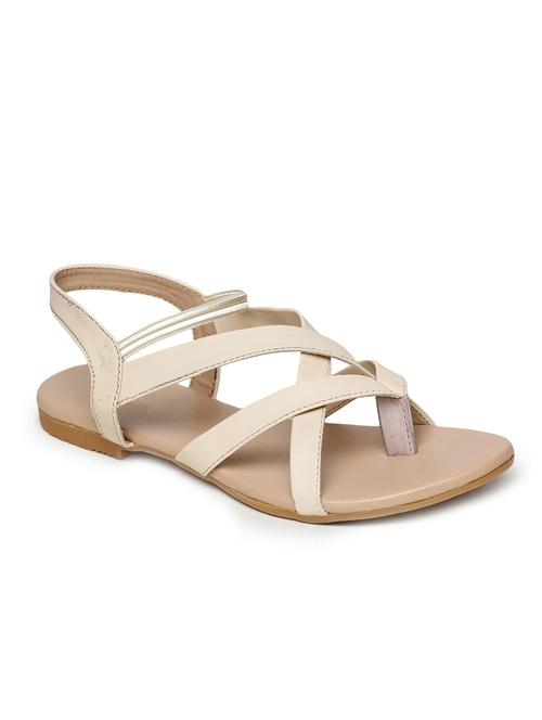 beige solid back strap sandal - 17087970 -  Standard Image - 0