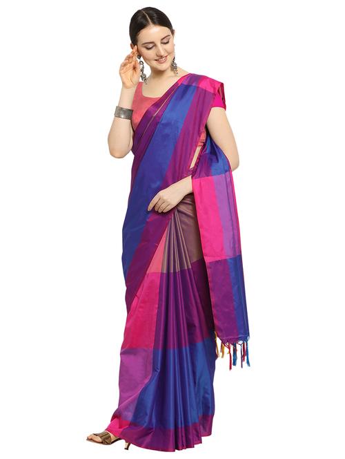 color block kanjivaram saree with blouse - 17088917 -  Standard Image - 0