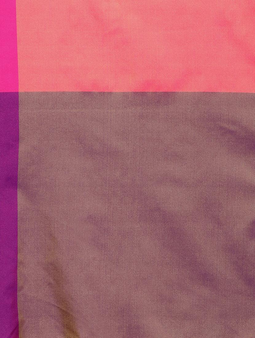 color block kanjivaram saree with blouse - 17088917 - Standard Image - 3