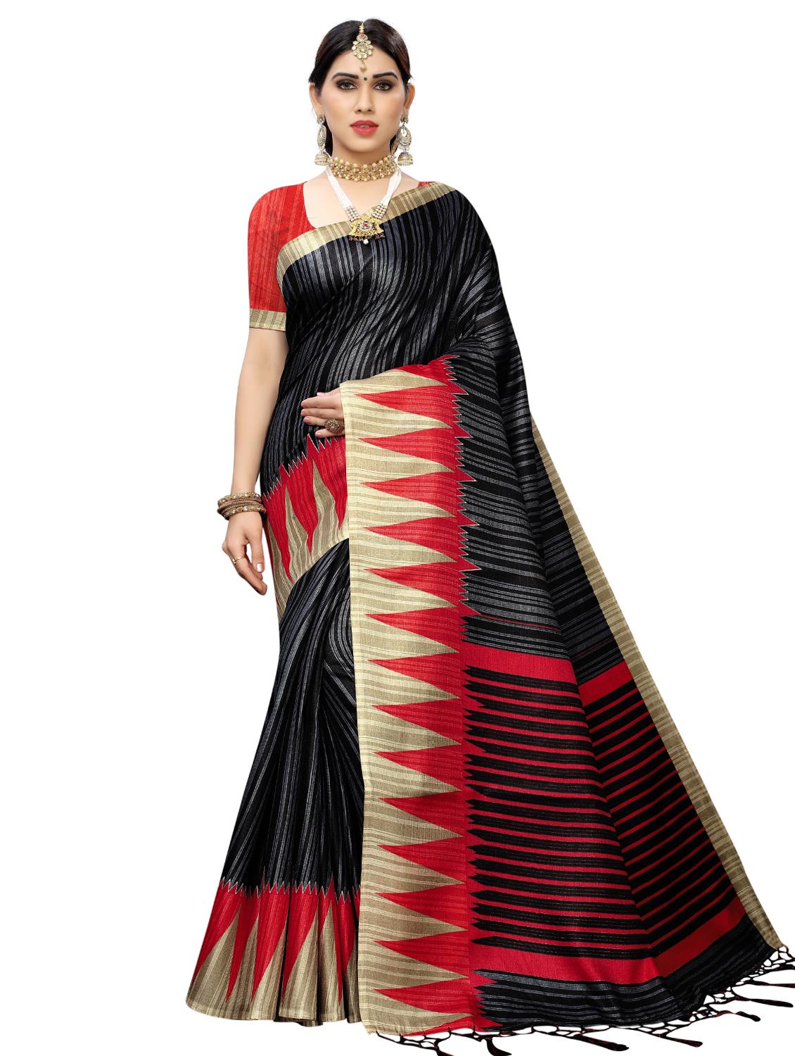 striped kanjivaram saree with blouse - 17089017 - Zoom Image - 0