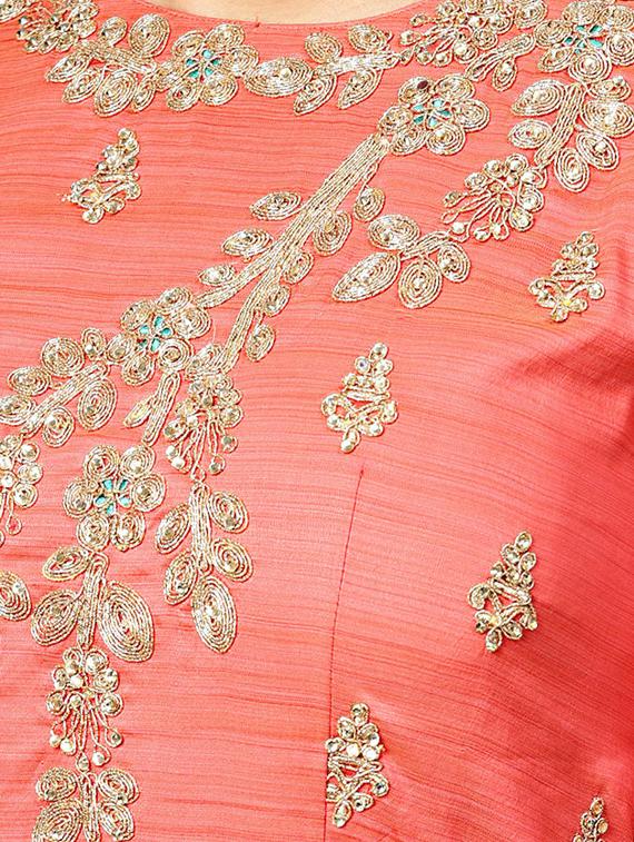floral silk blend flared gown - 17089679 - Standard Image - 3