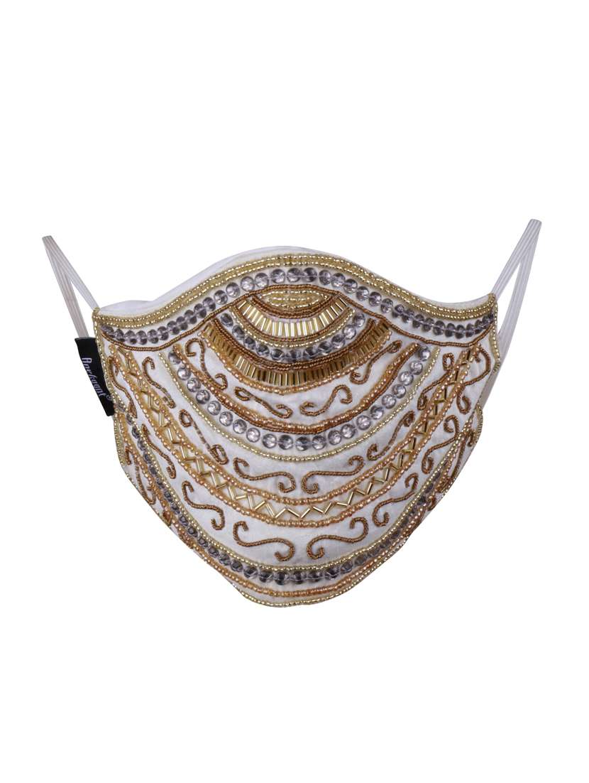 white art silk anti-pollution women mask (pack of 2)