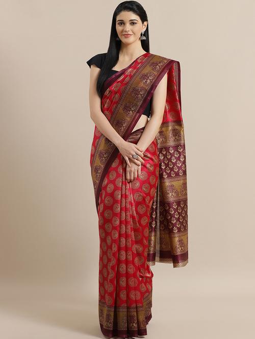 conversational bhagalpuri saree with blouse - 17089739 - Standard Image - 0