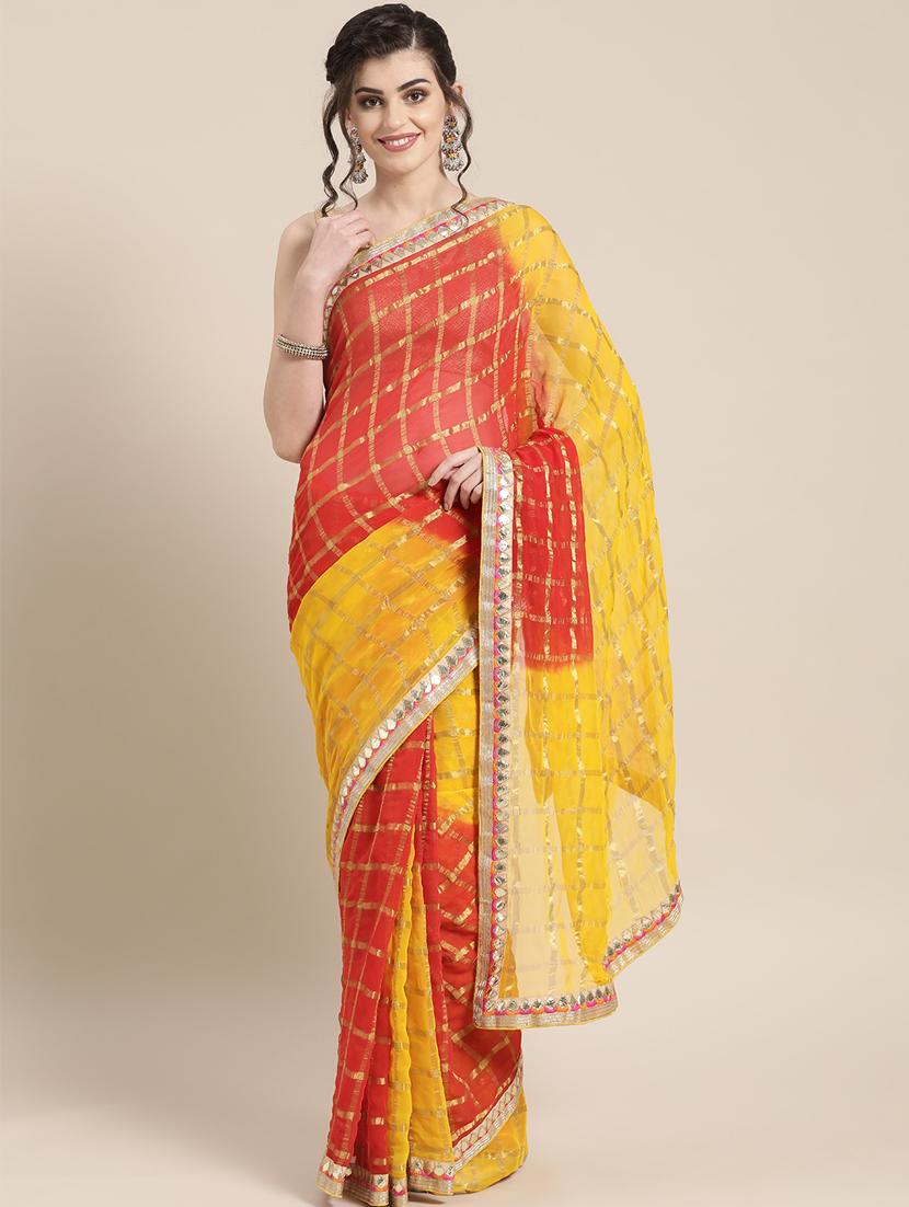 zari embroidered saree with blouse - 17089771 - Zoom Image - 0