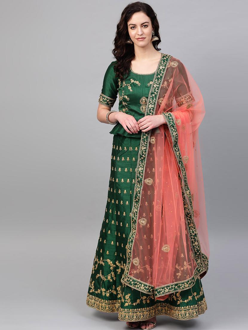 embroidered flared lehenga - 17089792 - Zoom Image - 0
