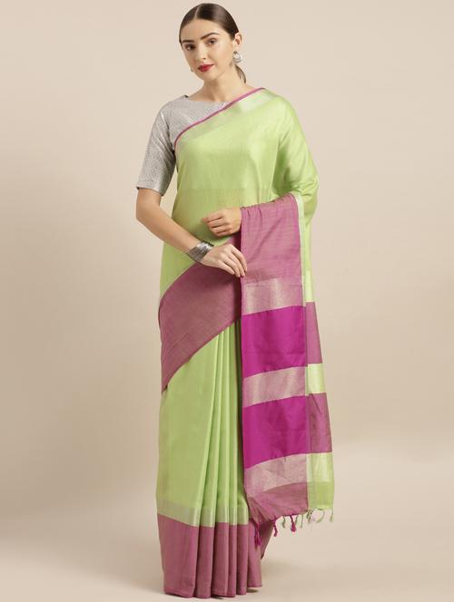 solid woven saree with blouse - 17089866 -  Standard Image - 0