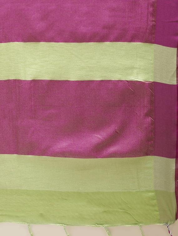 solid woven saree with blouse - 17089866 - Standard Image - 3