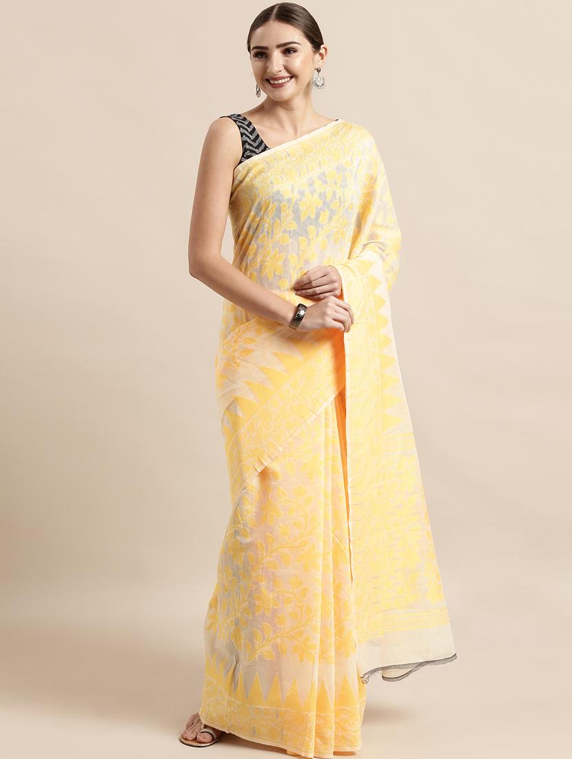 self design jamdani saree with blouse - 17089889 - Zoom Image - 0