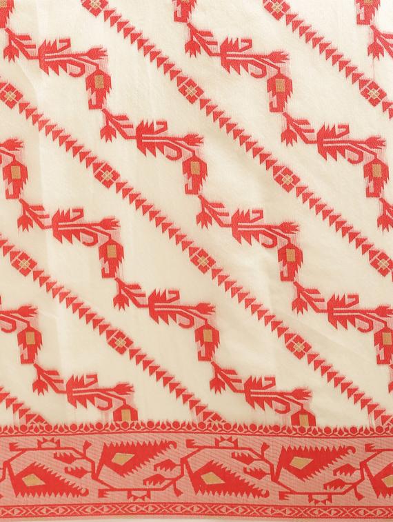 self design jamdani saree with blouse - 17089912 - Standard Image - 3
