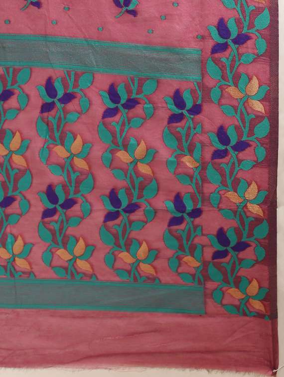 self design jamdani saree with blouse - 17089914 - Standard Image - 3