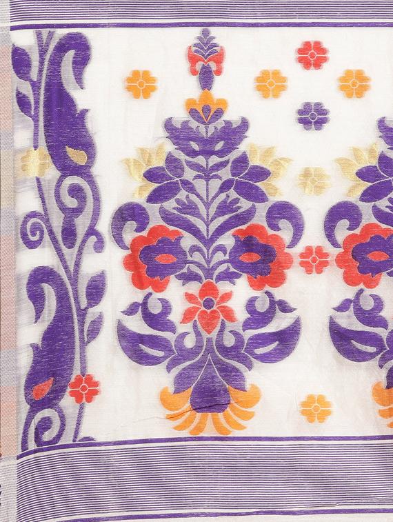 self design jamdani saree with blouse - 17089934 - Standard Image - 3