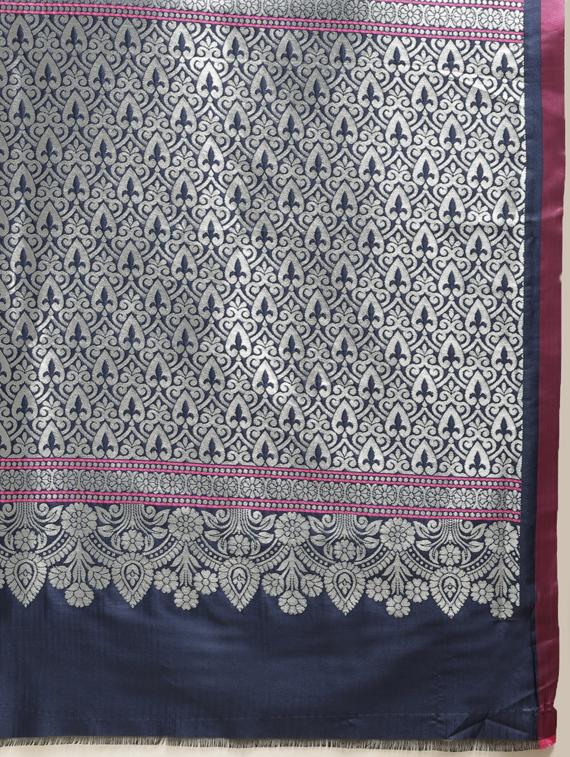 self design banarasi saree with blouse - 17089947 - Standard Image - 3