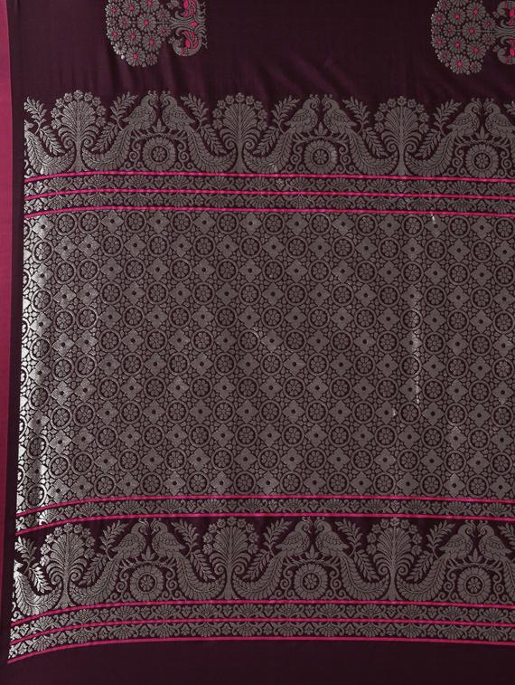 self design banarasi saree with blouse - 17089956 - Standard Image - 3