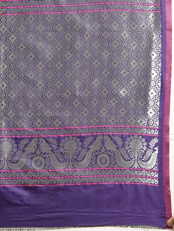 self design banarasi saree with blouse - 17089957 - Standard Image - 3