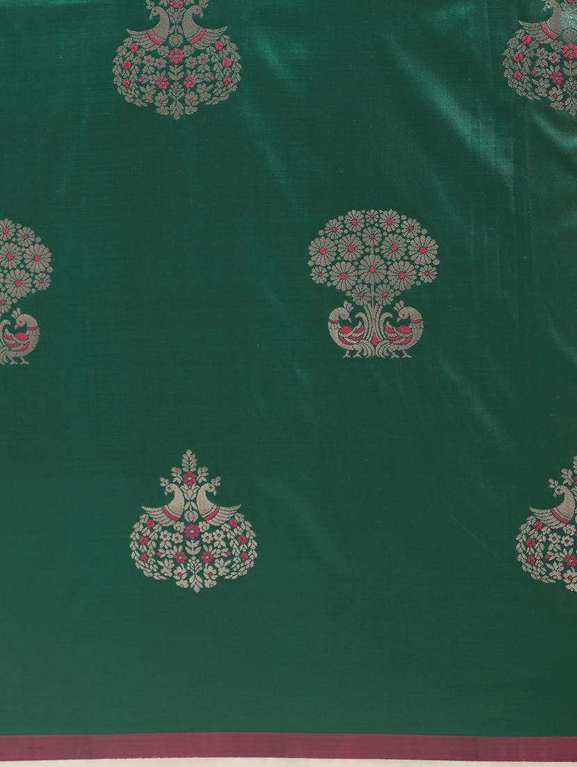 self design banarasi saree with blouse - 17089960 - Standard Image - 3