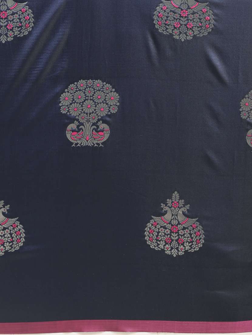 self design banarasi saree with blouse - 17089962 - Standard Image - 3