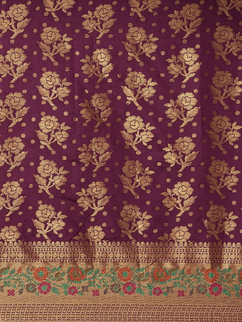 floral banarasi saree with blouse - 17089995 - Standard Image - 3