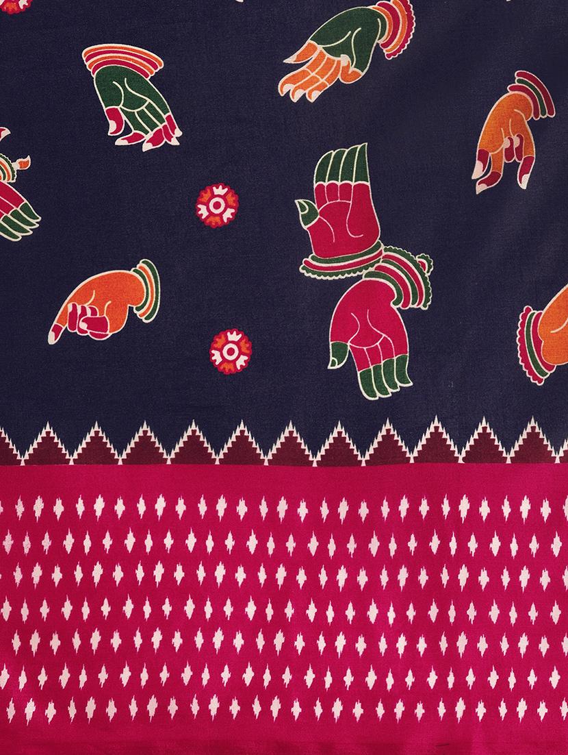 kalamkari jamdani saree with blouse - 17090010 - Standard Image - 3