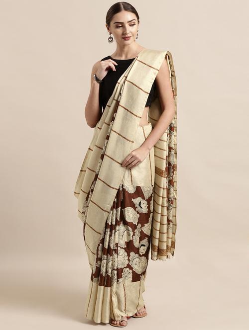 kalamkari chanderi saree with blouse - 17090013 -  Standard Image - 0
