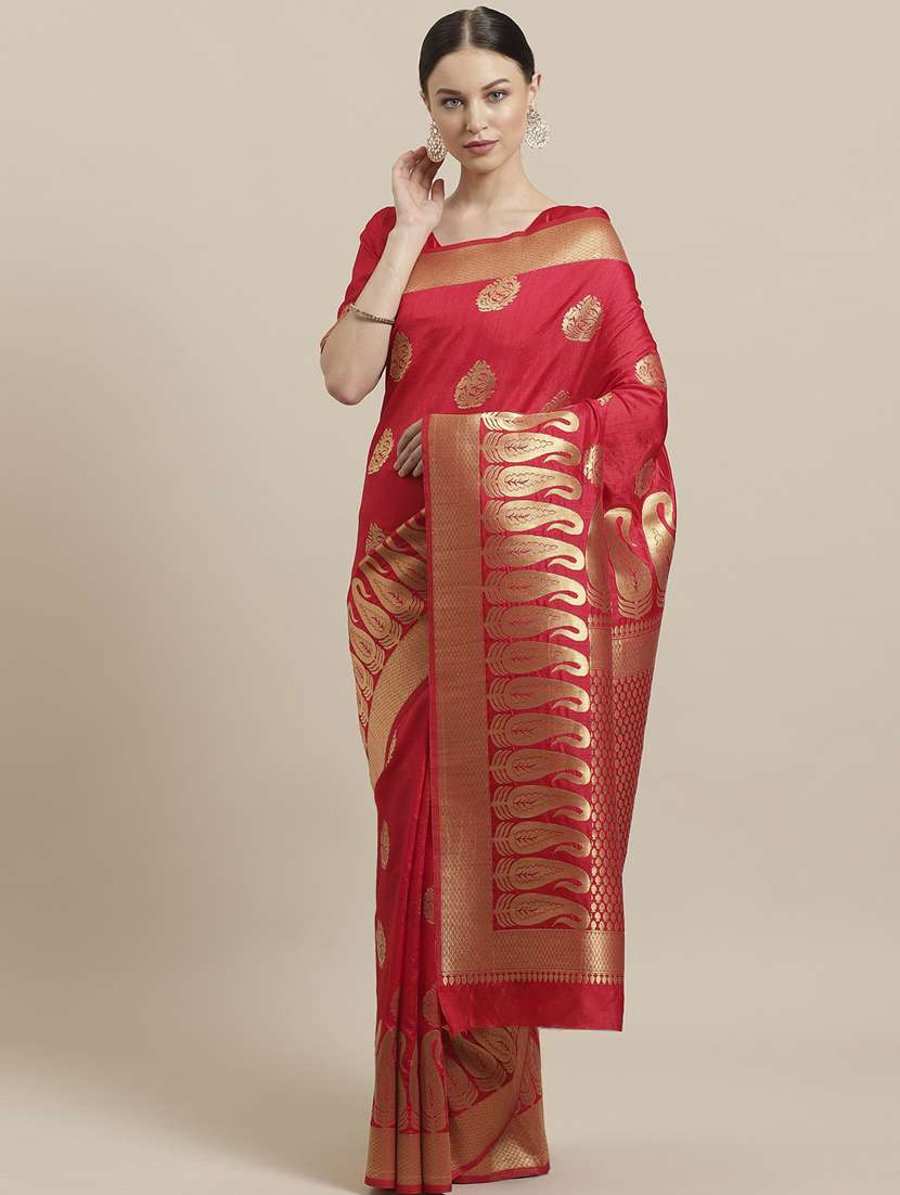 self design banarasi saree with blouse