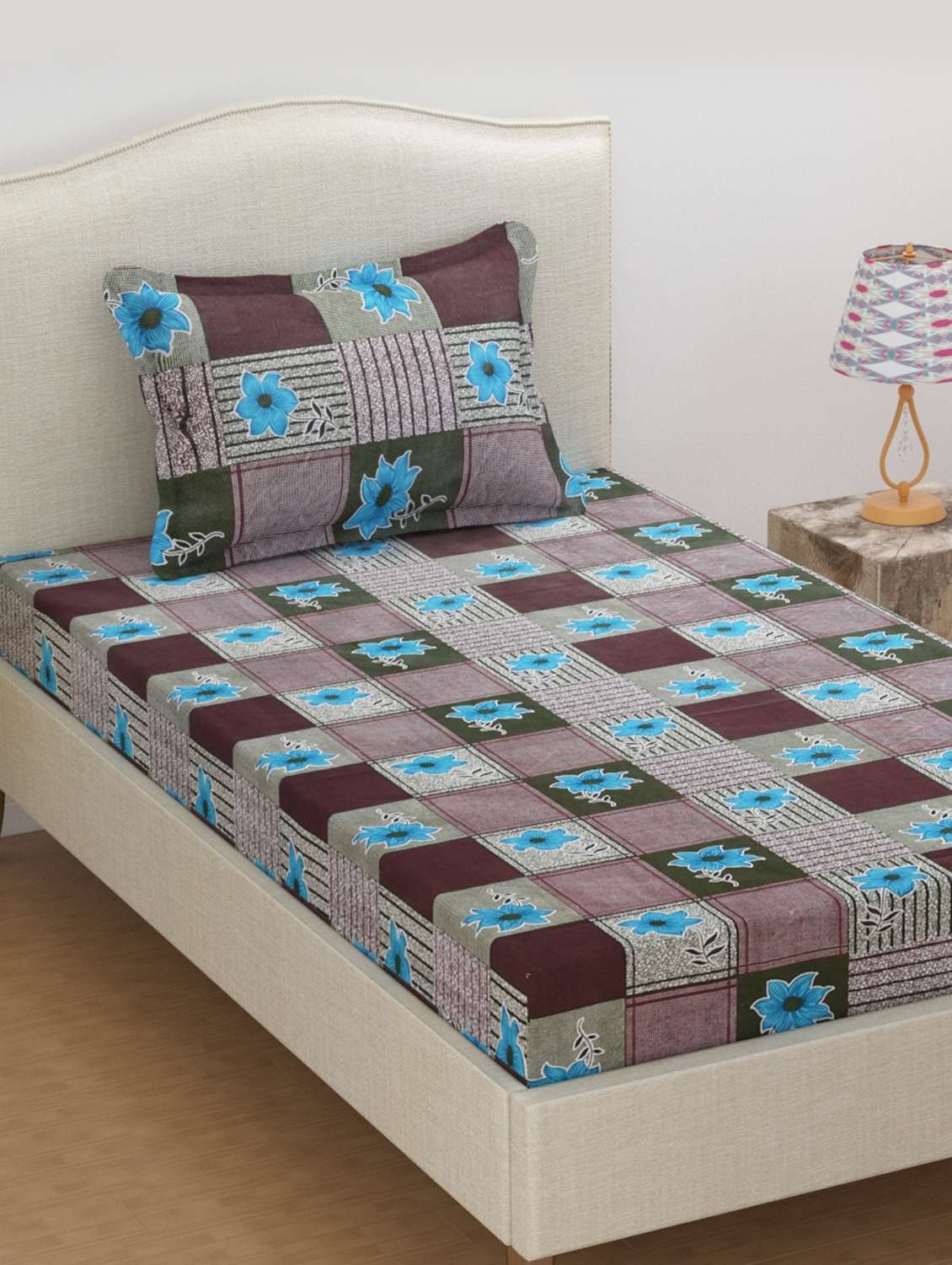  cotton 1 single  bedsheets with 1 pillow cover