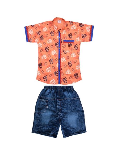 orange cotton shorts set twin sets & dungree - 17094474 - Standard Image - 0