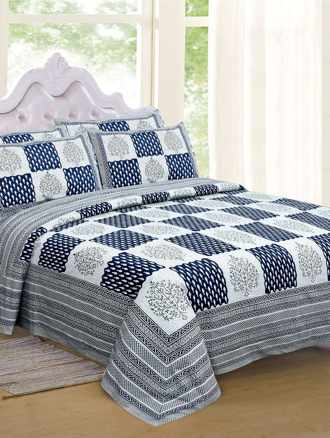   super king size double bedsheet with 2 pillow covers  