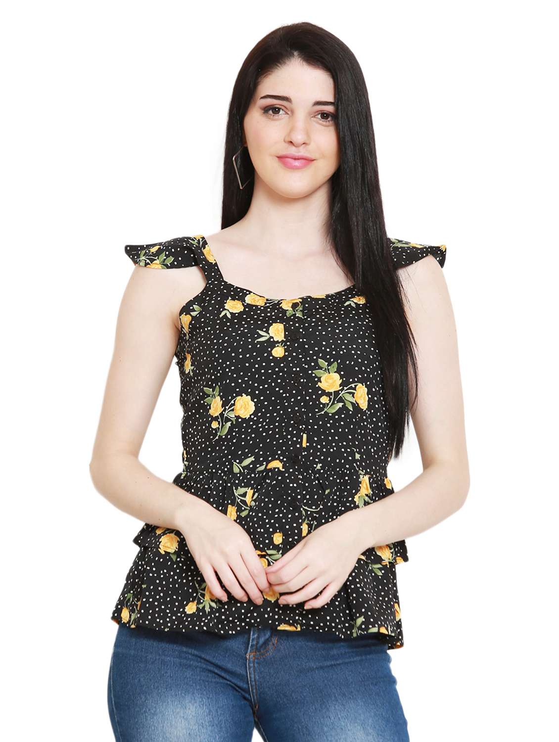 women's tiered square neck top