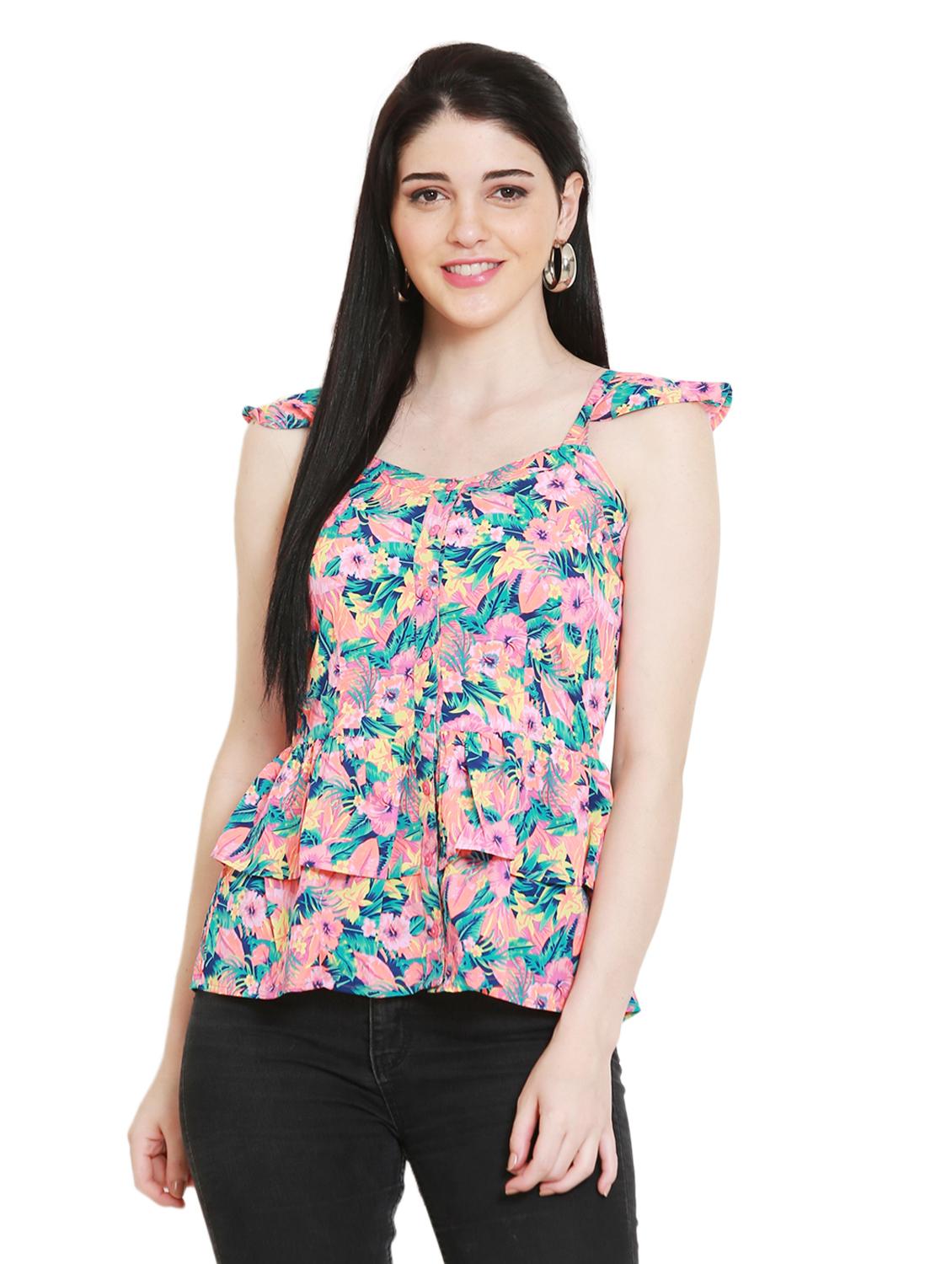 floral print peplum top