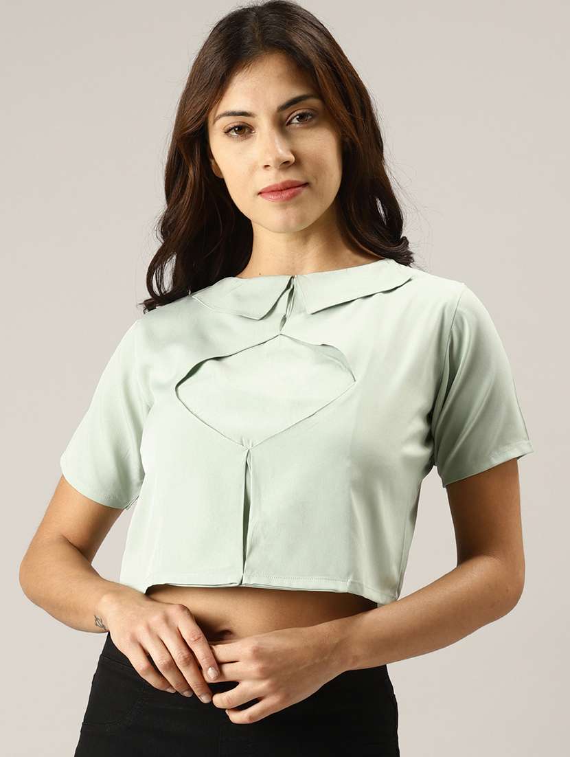 peter pan collar neo mint top 