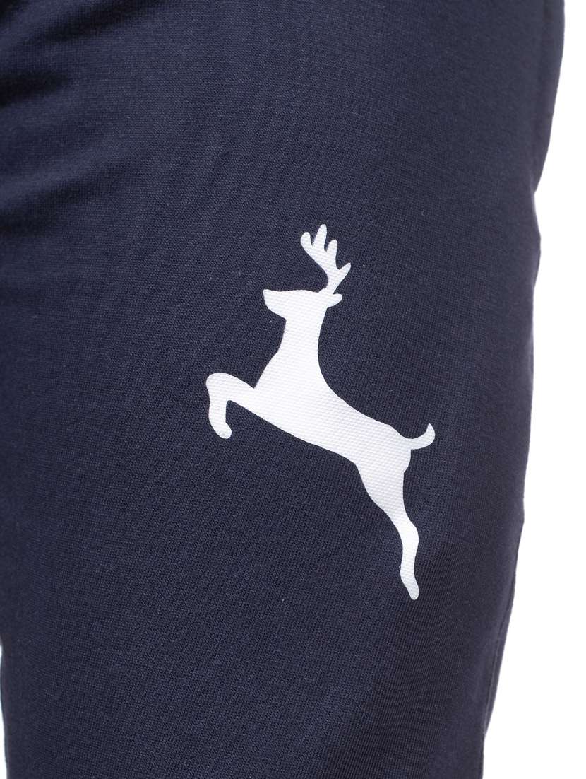 navy blue printed full length track pant - 17096598 -  Standard Image - 3