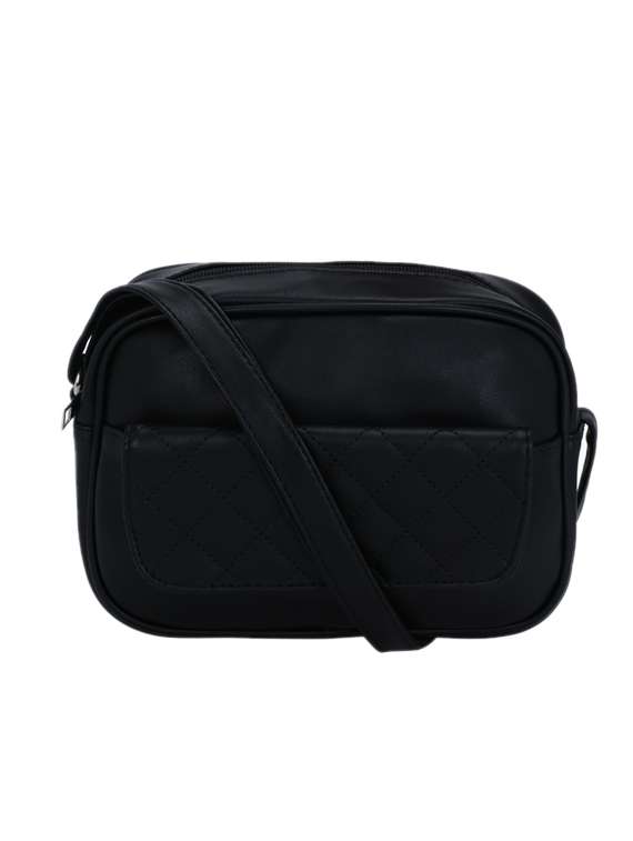 black solid regular sling bag