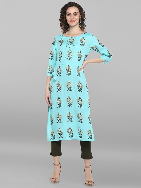 floral straight kurta - 17097773 -  Zoom Image - 0