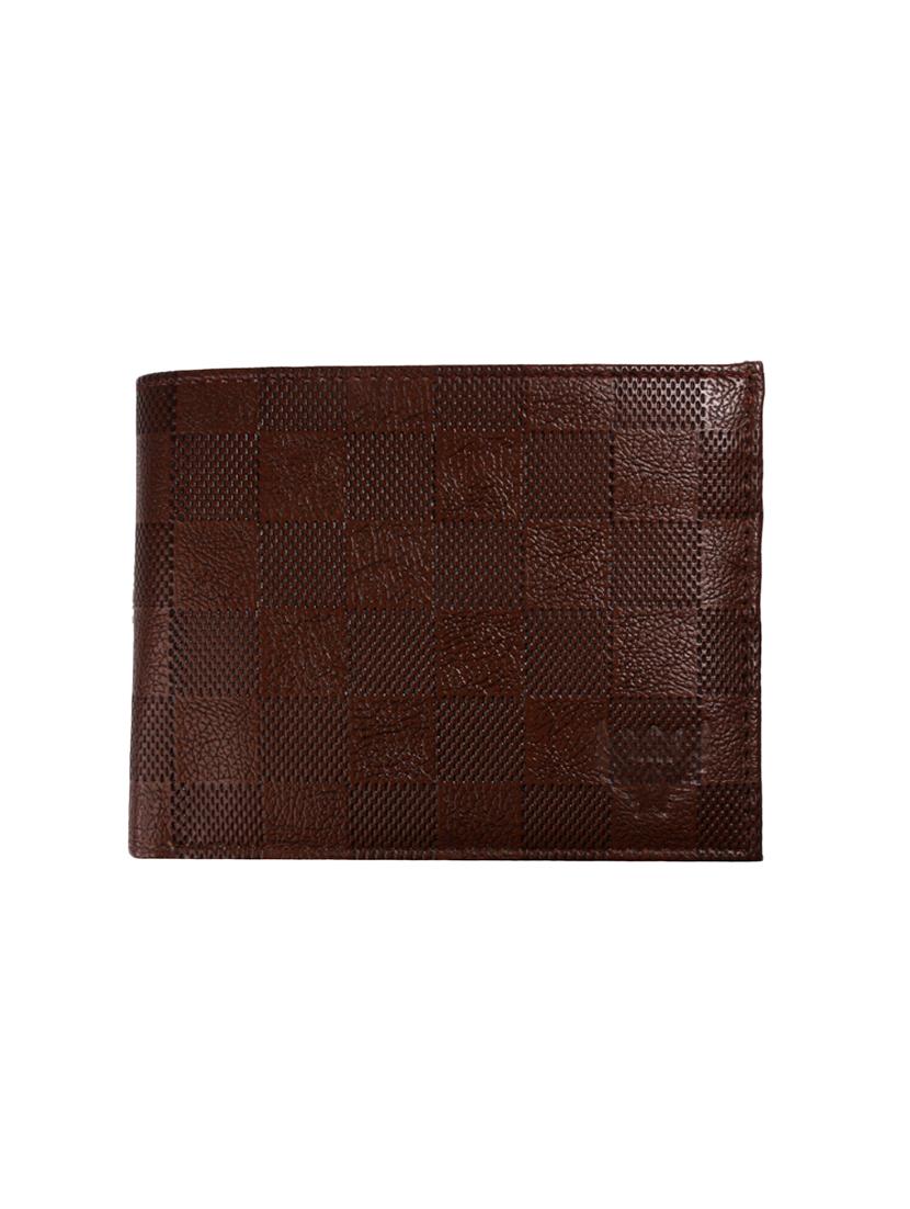 brown leatherette wallet