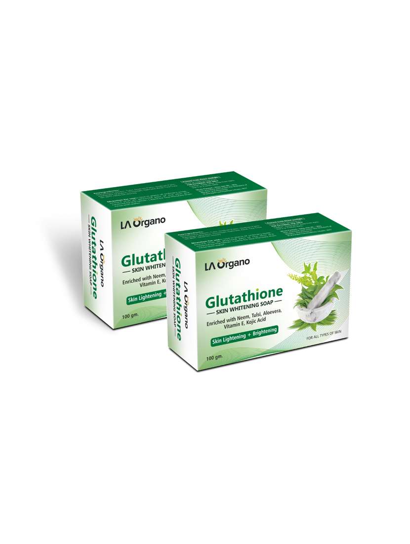 la organo glutathione neem & tulsi skin lightening & brightening soap for all skin type (100gm) pack of 2