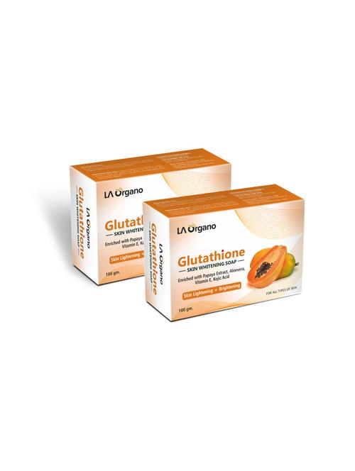 la organo glutathione papaya skin lightening & brightening soap for all skin type (100gm) pack of 2 - 17098901 - Standard Image - 0