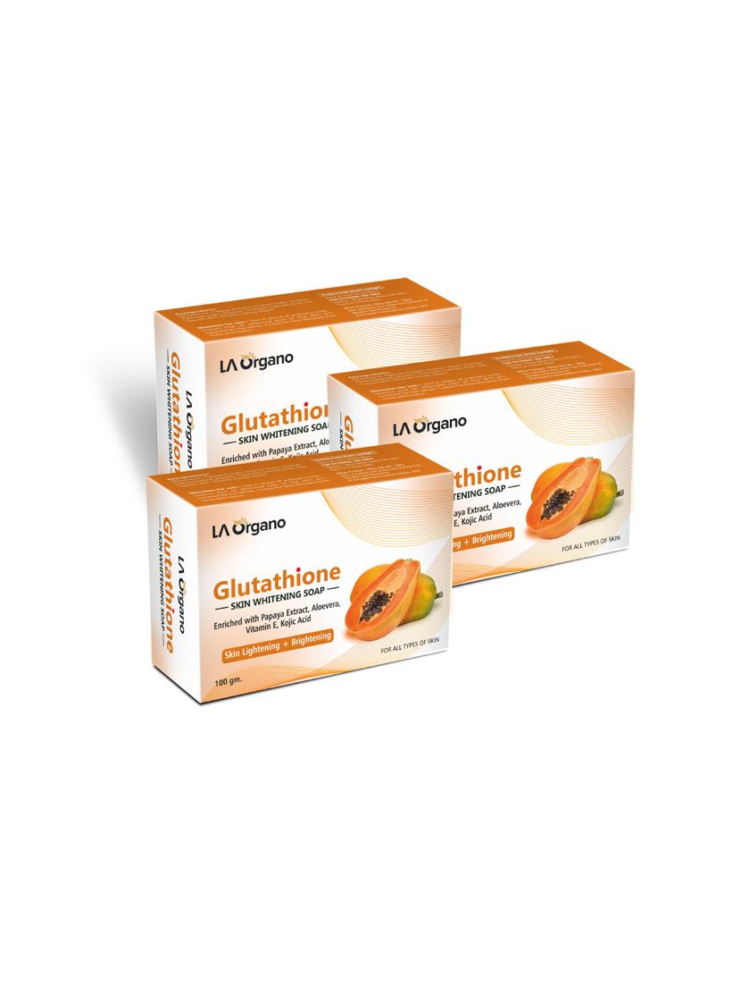 la organo glutathione papaya skin lightening & brightening soap for all skin type (100gm) pack of 3 - 17098902 - Zoom Image - 0
