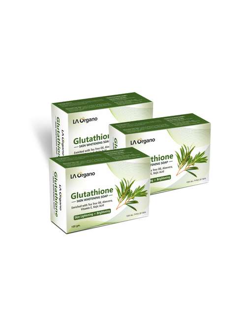 la organo glutathione teatree skin lightening & brightening soap for all skin type (100gm) pack of 3 - 17098914 - Standard Image - 0