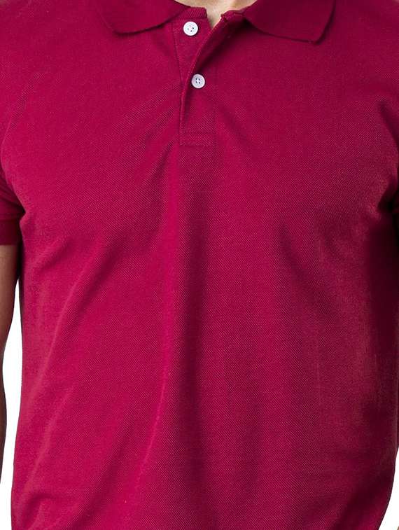 maroon solid polo t-shirt - 17099003 -  Standard Image - 3