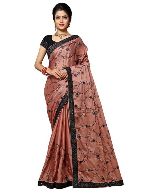 bordered embroidered saree with blouse - 17100498 - Standard Image - 0