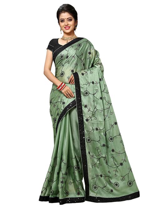 bordered embroidered saree with blouse - 17100502 -  Standard Image - 0