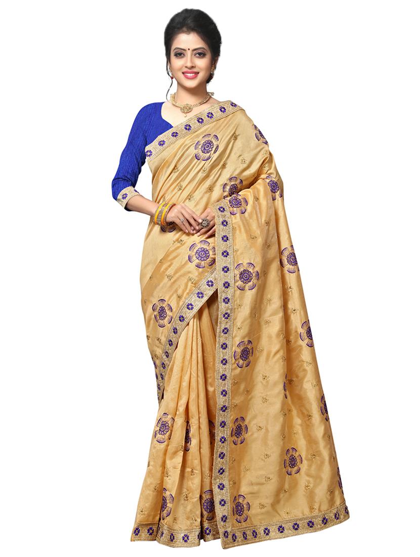 pastel embroidered saree with blouse - 17100527 - Zoom Image - 0