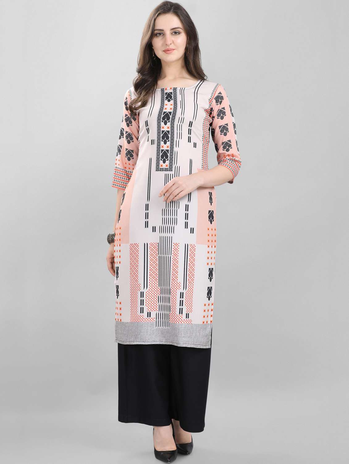 printed straight kurta
