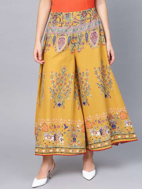 printed flared palazzo - 17101835 -  Standard Image - 0